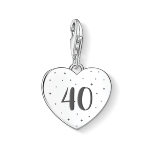 Classic Silver 40 Heart Charm