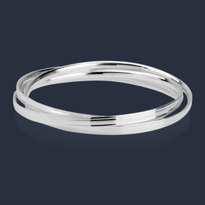 Portrait Identity Silver Flat Court Triple Bangle