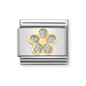 Classic Gold Flower with Glitter Charm