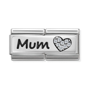 Classic Silver Mum Double Charm