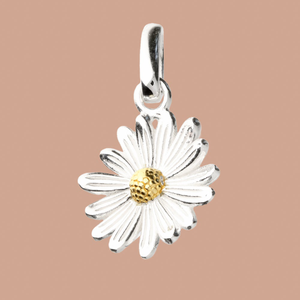 Tempest Silver April Birth Flower Daisy Pendant Charm