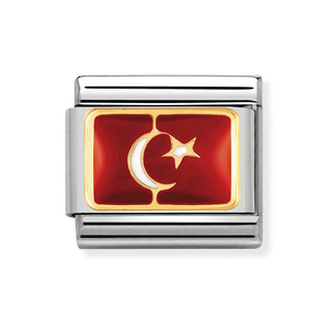 Classic Gold Turkey Flag Charm