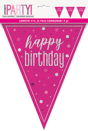 Pink Glitz Happy Birthday Bunting