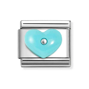 Classic Silver Turquoise Heart Charm