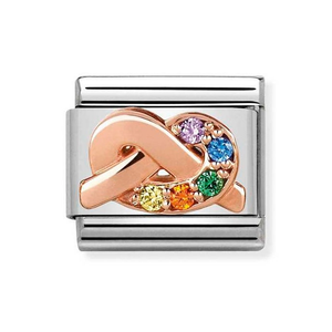 Classic Promises Rose Gold Rainbow Knot Charm