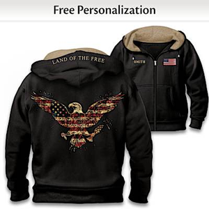 Land Of The Free Personalized Men?s Hoodie Size X-Large