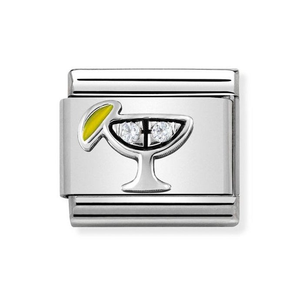 Classic Silver & Cubic Zirconia Cocktail Charm