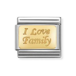 Classic Gold "I Love Family" Charm