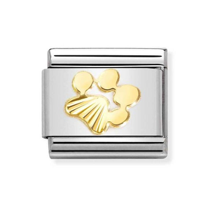 Classic Gold Paw Print with Etched Detail Charm