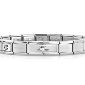 Classic Stainless Steel & Silver Double Charm Bracelet