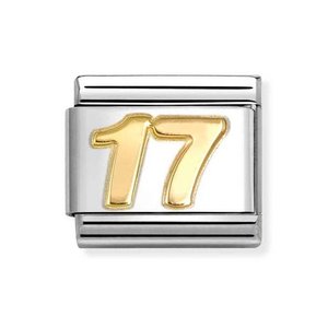 Classic Gold Number 17 Charm