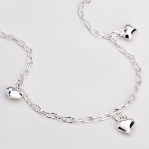 CANDY Love Silver Puffed Heart Anklet