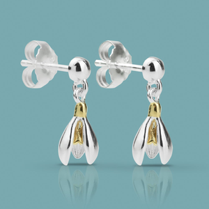 Tempest Silver January Birth Flower Snowdrop Stud Earrings