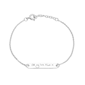 Signature Silver Bar Handwriting Bracelet