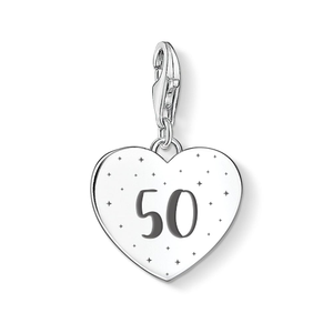 Classic Silver 50 Heart Charm