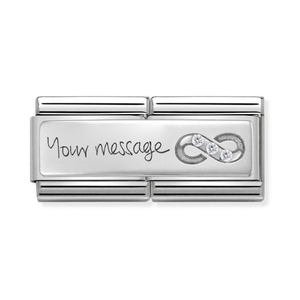 Classic Silver Infinity Handwriting Double Charm