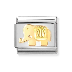 Classic Gold Elephant with Etched Detail Charm