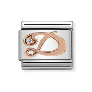 Classic Rose Gold Letter D Charm