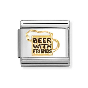 Classic Gold Beer with Friends Charm