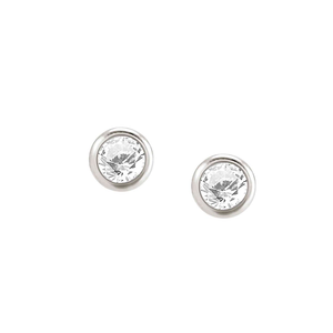 Bella Details Silver CZ Stud Earrings