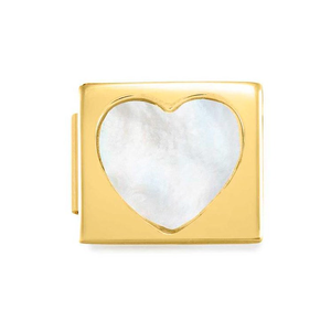 GLAM Gold Mother of Pearl Heart Charm