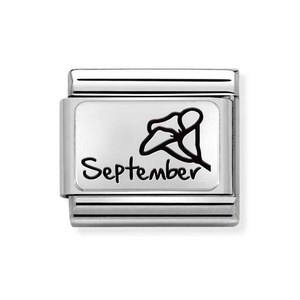 Classic Silver September Morning Glory Flower Charm