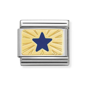 Classic Gold Blue Star Charm