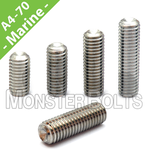 Bulk M12 Socket Set Screws, Cup Point, A4 Stainless (ISO 4029)