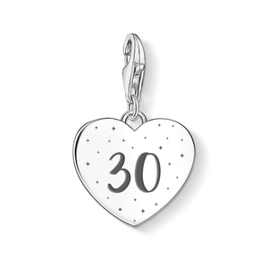 Classic Silver 30 Heart Charm