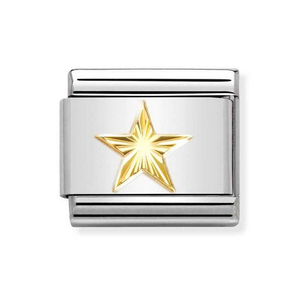 Classic Gold Star with Etched Detail Charm