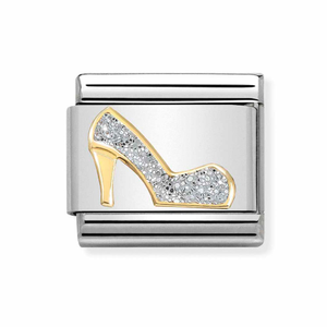 Classic Gold High Heeled Shoe with Glitter Charm