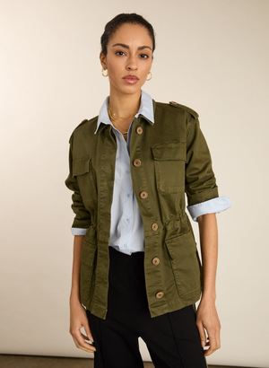 Mattie Organic Cotton Cargo Jacket - UK 10 | EU 36 | US 06 / Dark Olive