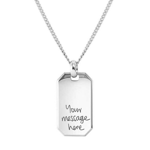 Stainless Steel Rectangle Handwriting Necklace