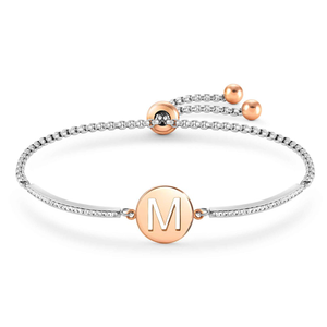 Milleluci Rose Gold Plated Stainless Steel Letter M Bracelet