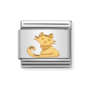 Classic Gold Seated Cat Charm