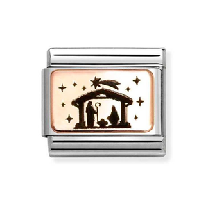 Classic Rose Gold Nativity Charm