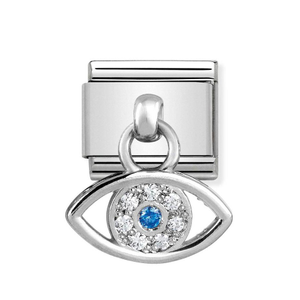 Classic Silver Greek Eye Pendant Charm