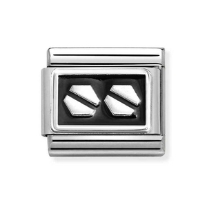 Classic Silver Enamel Hex Screws Charm