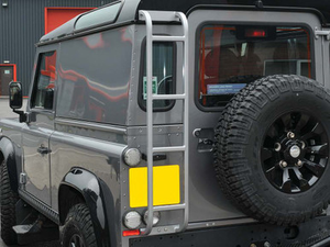 DA3073 - Defender Rear Ladder in Grey Aluminium Finish