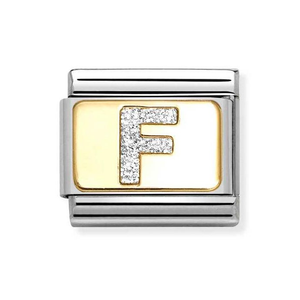 Classic Gold Glitter Letter F Charm