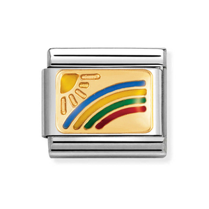 Classic Gold & Enamel Rainbow Charm