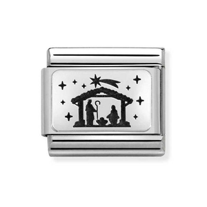 Classic Silver Nativity Charm