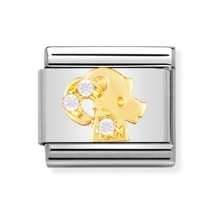 Classic Gold CZ Capricorn Zodiac Charm