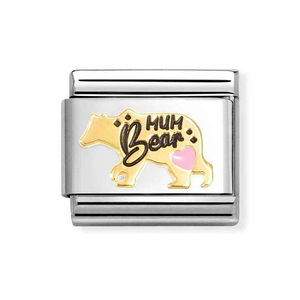 Classic Gold Pink Mum Bear Charm