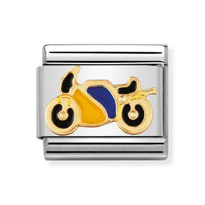 Classic Gold & Enamel Motorbike Charm