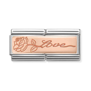 Classic Rose Gold Love Flower Double Charm