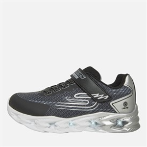 SKECHERS Boys S Lights Vortex 2.0 Quantroid Trainers Black/Silver