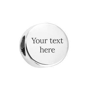 Signature Engravable Silver Round Charm