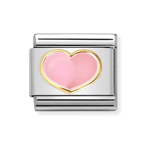 Classic Gold Pink Heart Charm
