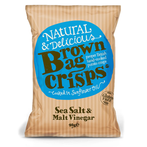 Brown Bag Sea Salt & Malt Vinegar Crisps (20 x 40g)